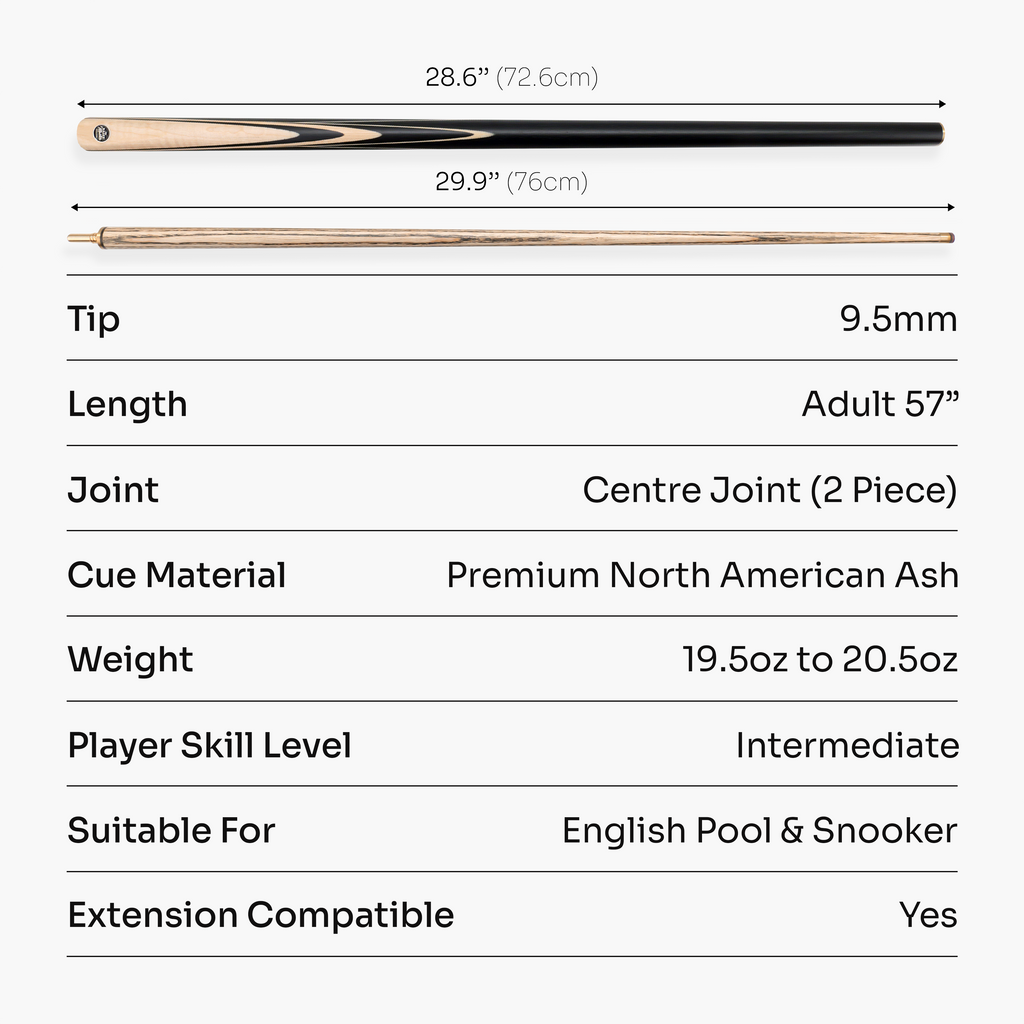 Baize Master Blackline Elite 2-piece snooker cue Cue + Case