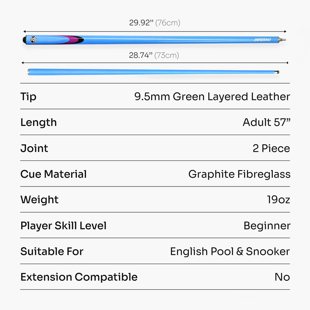 Jonny 8 Ball Inferno 2-piece graphite cue Cue + Case