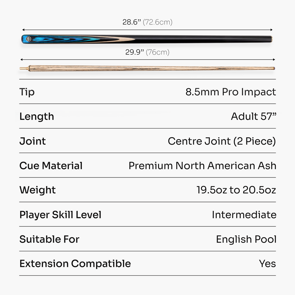Baize Master Blackline Classic 2-piece pool cue Cue + Case