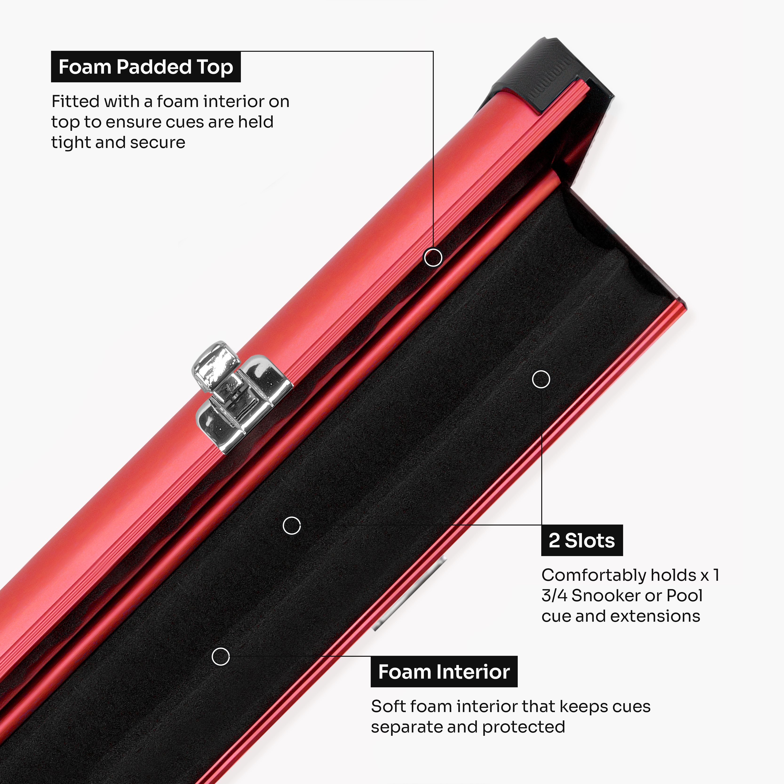 Baize Master Summit 2-slot 3/4 cue case Cue + Case