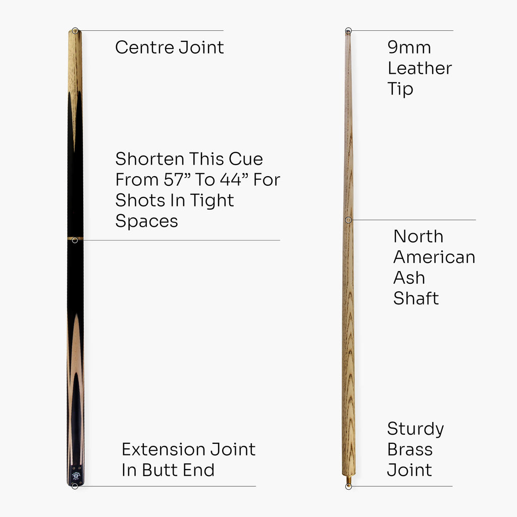 Jonny 8 Ball adjustable 57-inch 3-piece cue and hard case Cue + Case
