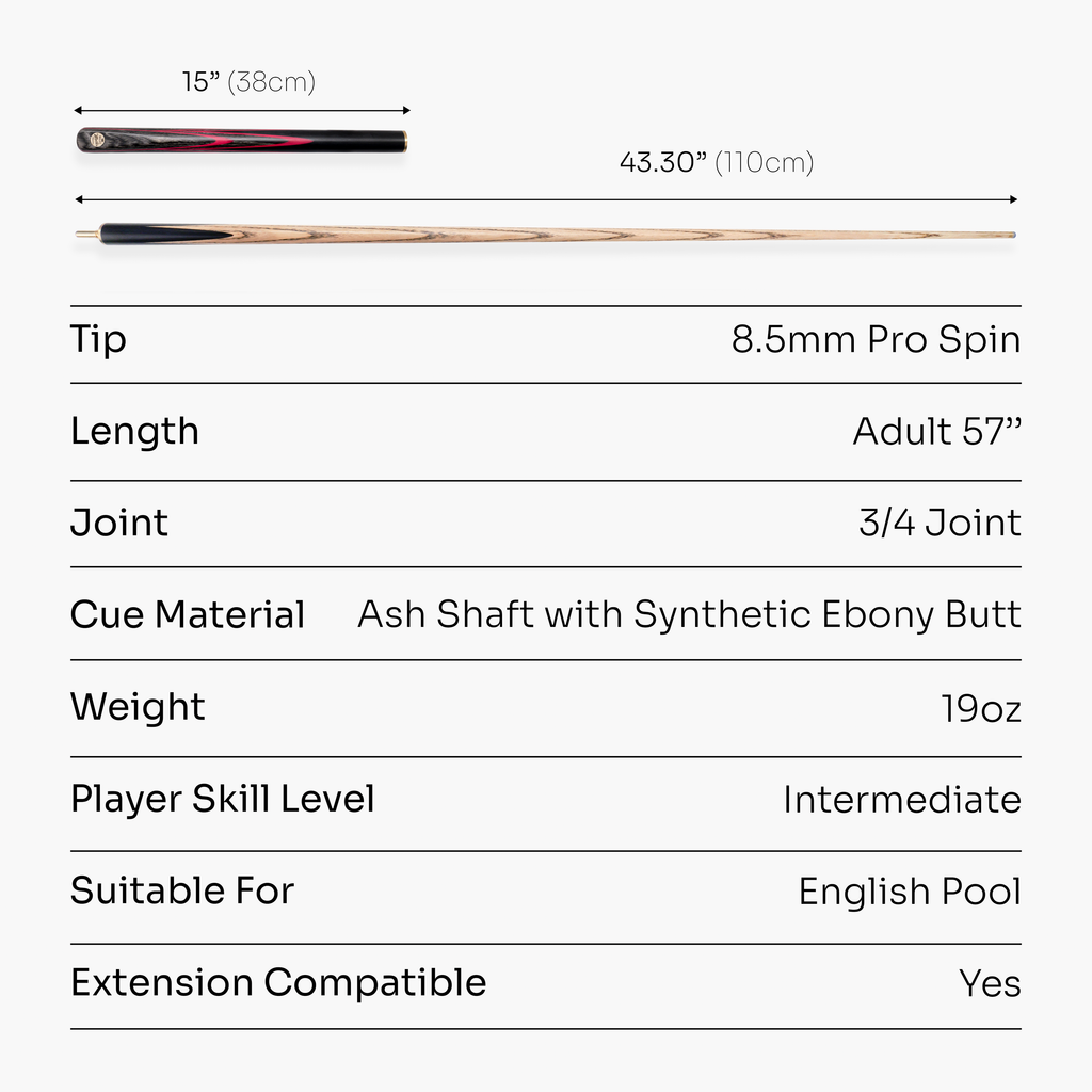 Baize Master G14 Emperor 57-inch 3/4 pool cue Cue + Case