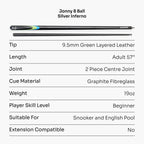 Jonny 8 Ball Inferno 2-piece graphite cue Cue + Case