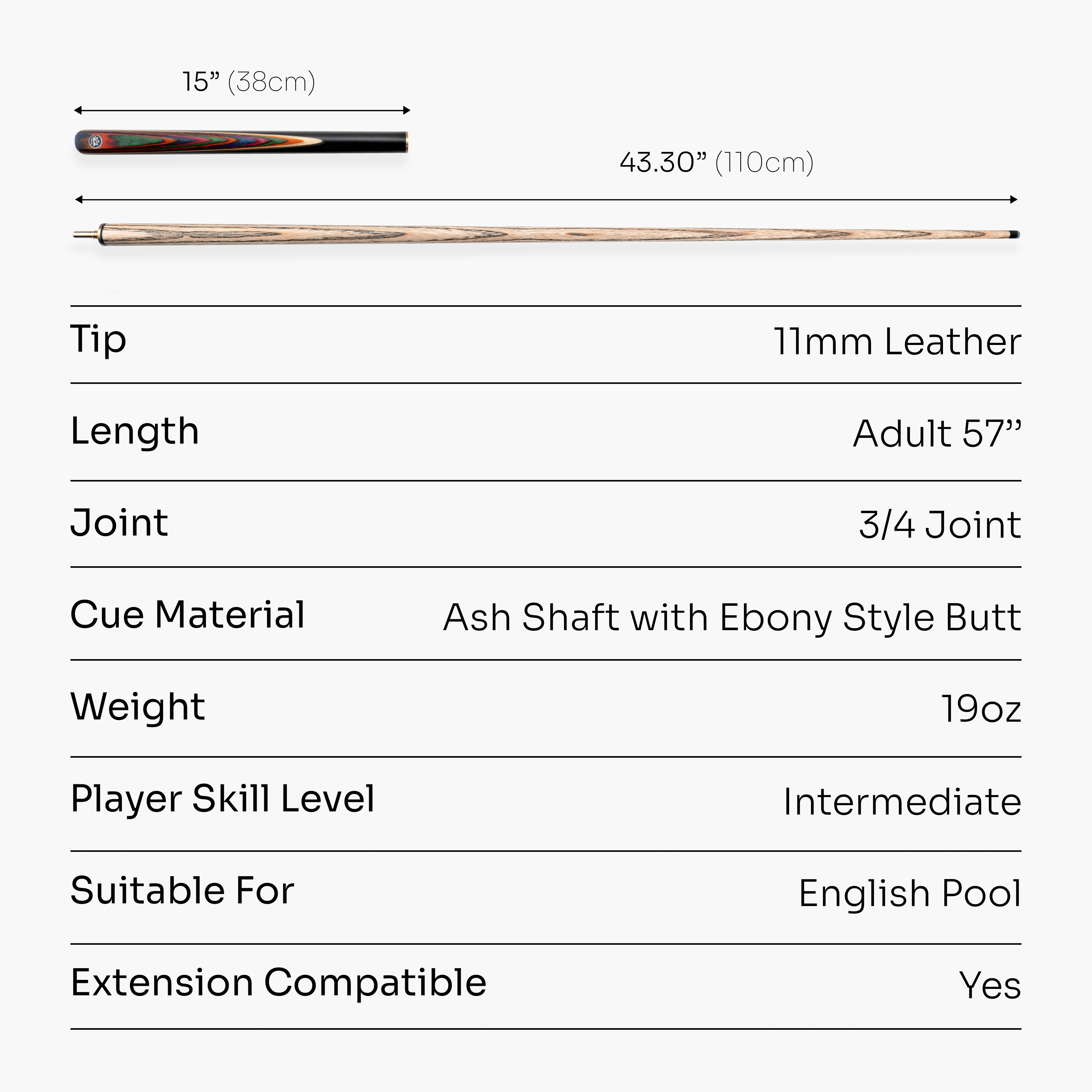 Baize Master Prism Crusher 57-inch pool break cue Cue + Case