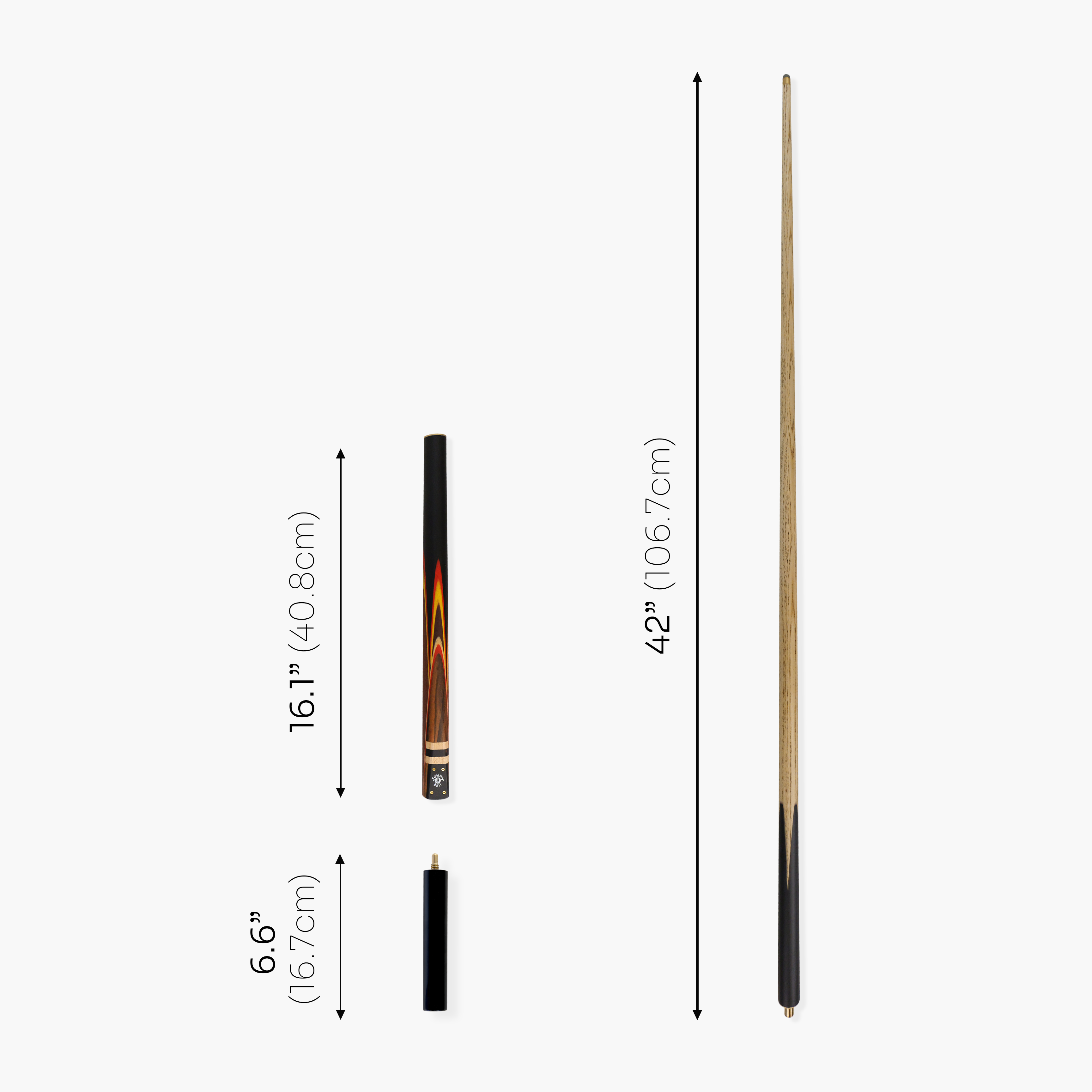 Jonny 8 Ball traditional 57-inch 3/4 cue with mini butt Cue + Case