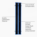 Royal blue luxury 2-piece cue case