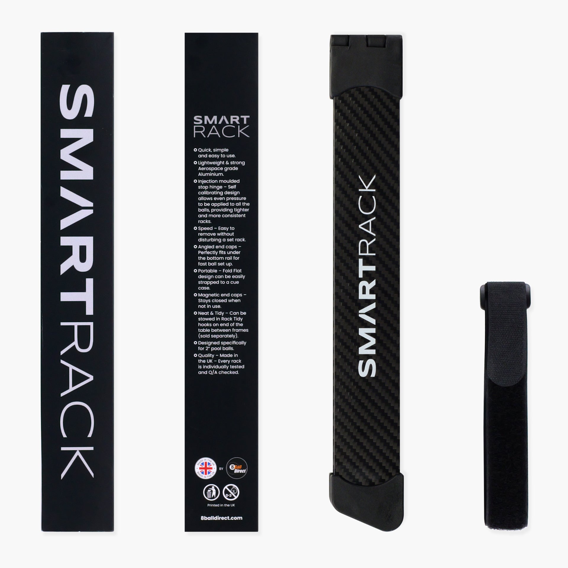 Smart Rack carbon fibre English pool triangle Cue + Case