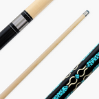 Jonny 8 Ball Geometric 57 Inch 2 Piece Snooker Pool Cue 10mm Tip Cue + Case