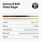 Jonny 8 Ball Vista 57-inch cue and case set Cue + Case