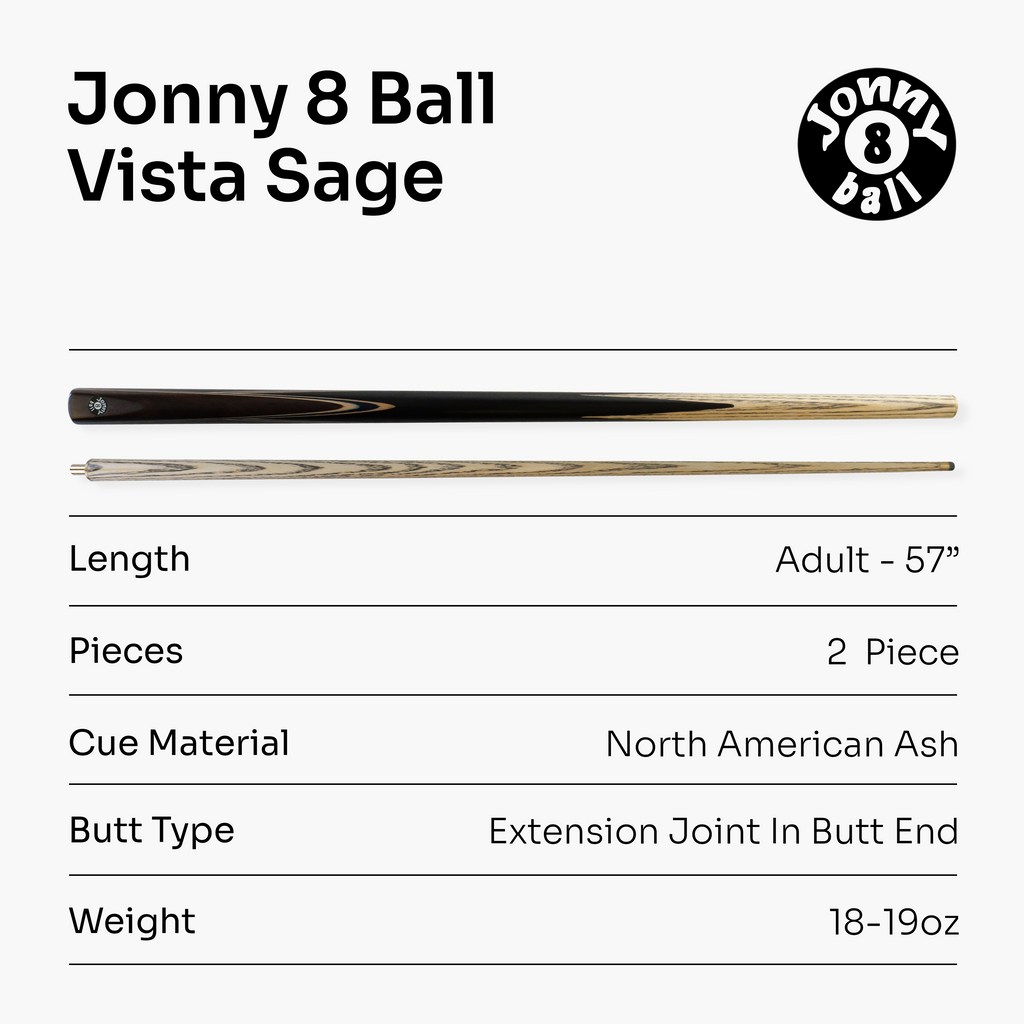 Jonny 8 Ball Vista 57-inch 2-piece pool cue Cue + Case