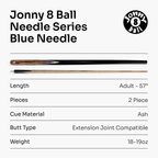Jonny 8 Ball Needle 57-inch 2-piece pool cue Cue + Case