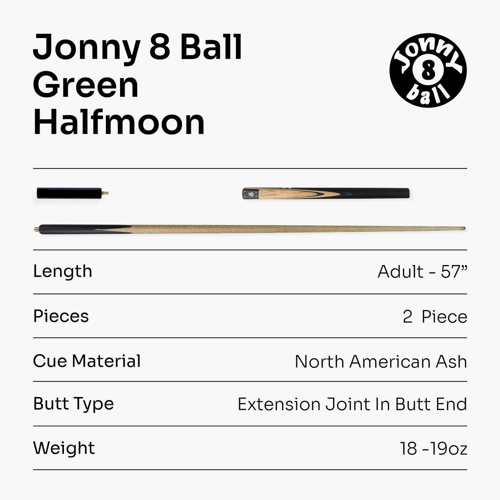 Jonny 8 Ball traditional 57-inch 3/4 cue with mini butt Cue + Case
