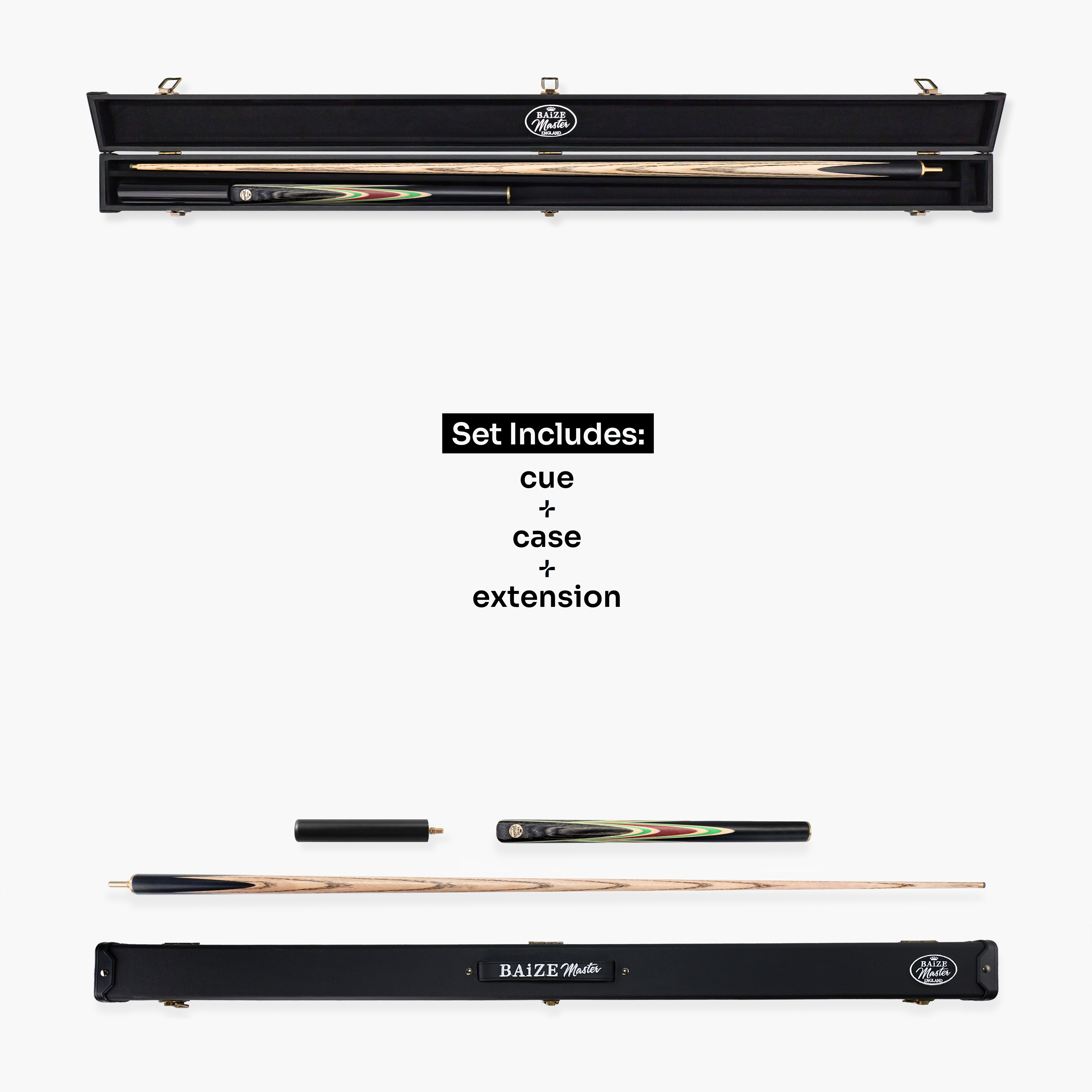 Baize Master Mint Marksman cue and case set Cue + Case