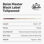 Baize Master Black Label 57-inch pool cue
