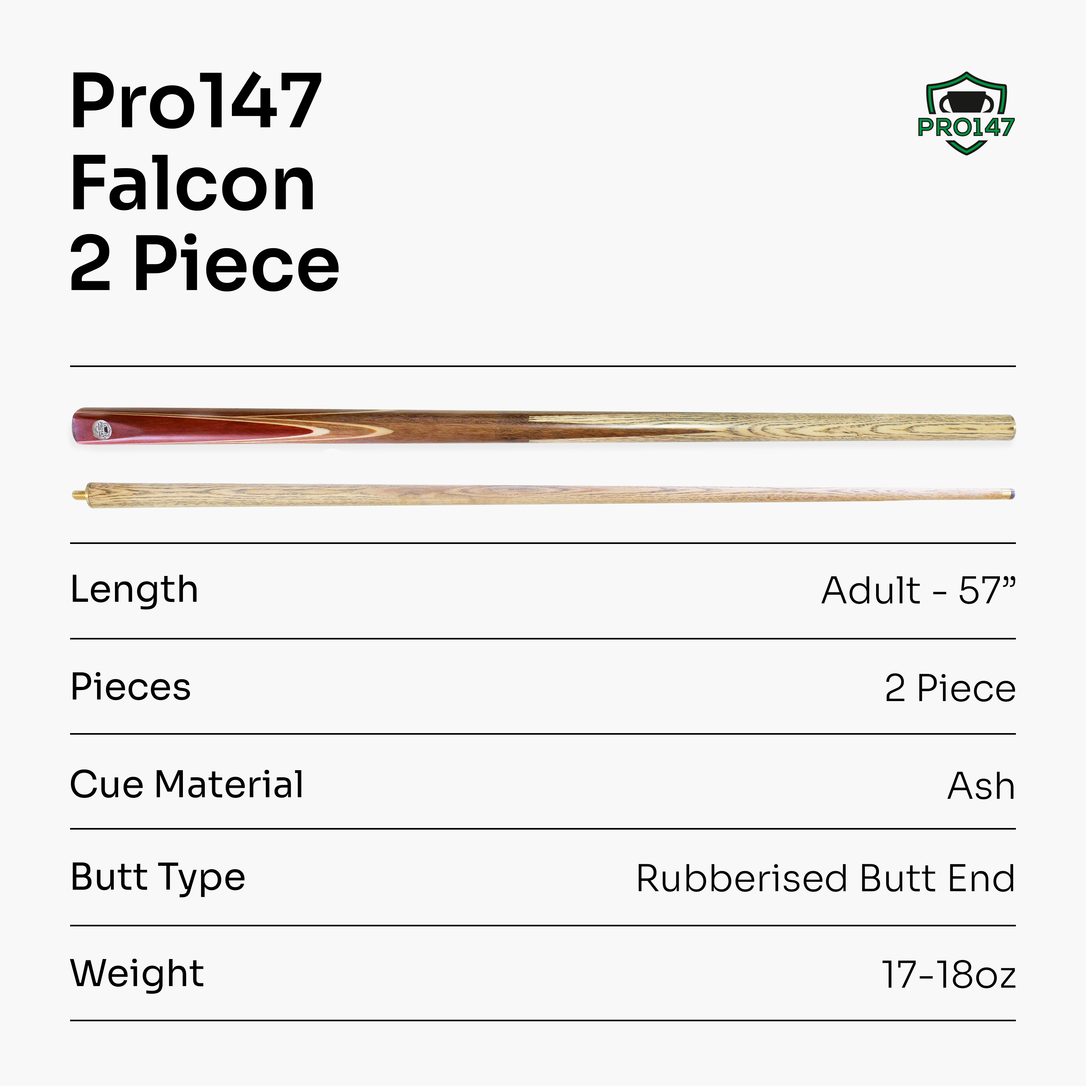 PRO147 Falcon 57-inch 2-piece cue