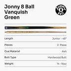 Jonny 8 Ball Vanquish 48-inch junior cue Cue + Case