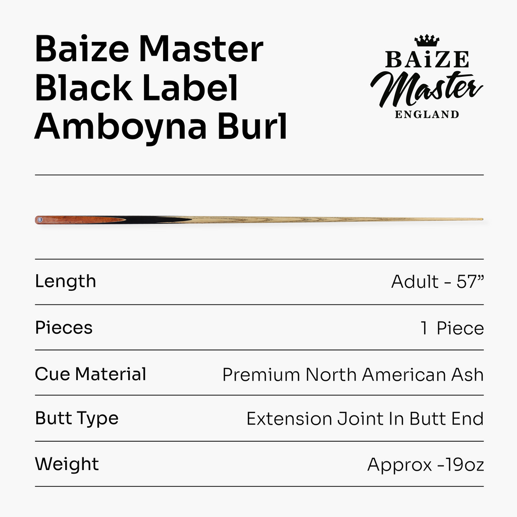 Baize Master Black Label 57-inch pool cue