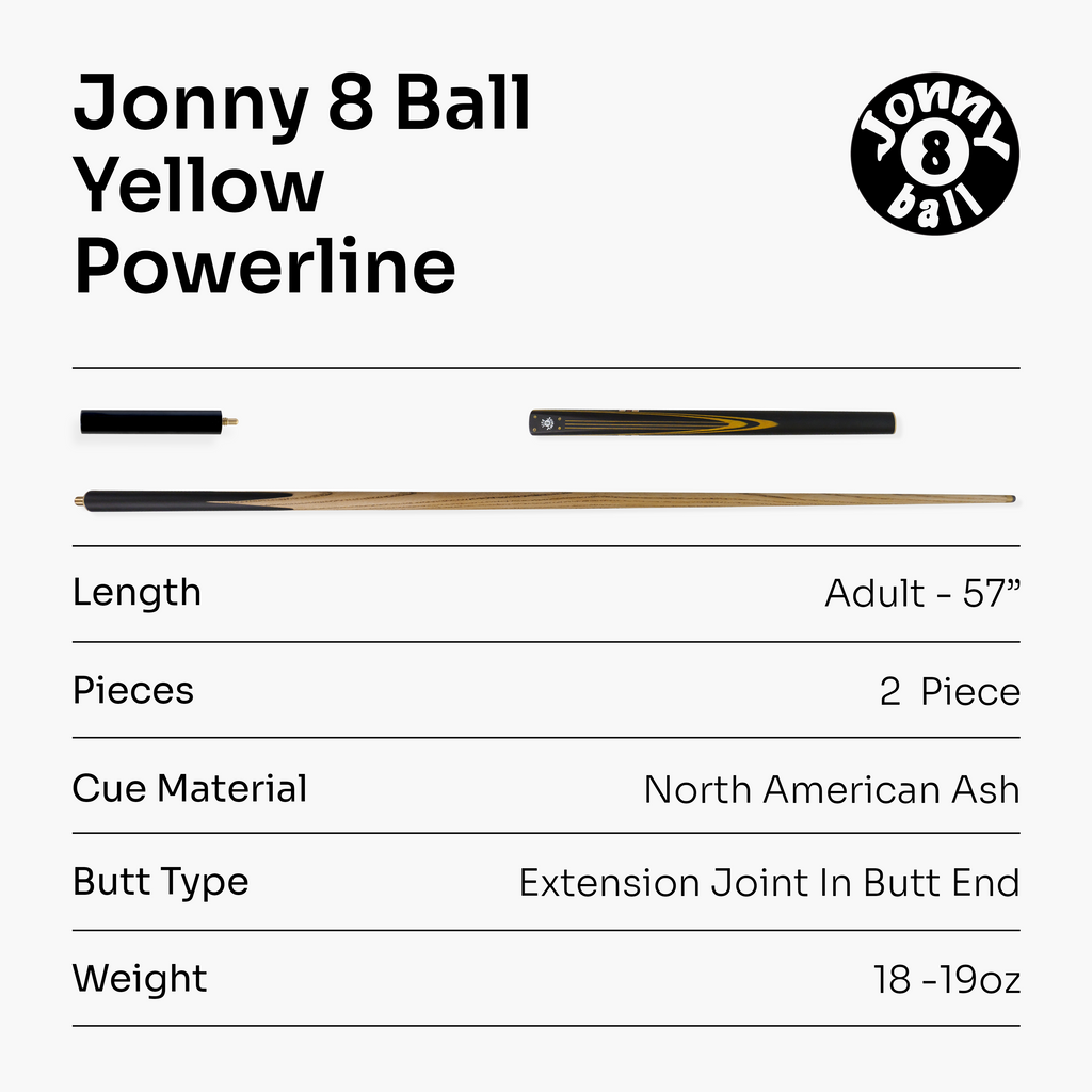 Jonny 8 Ball traditional 57-inch 3/4 cue with mini butt Cue + Case