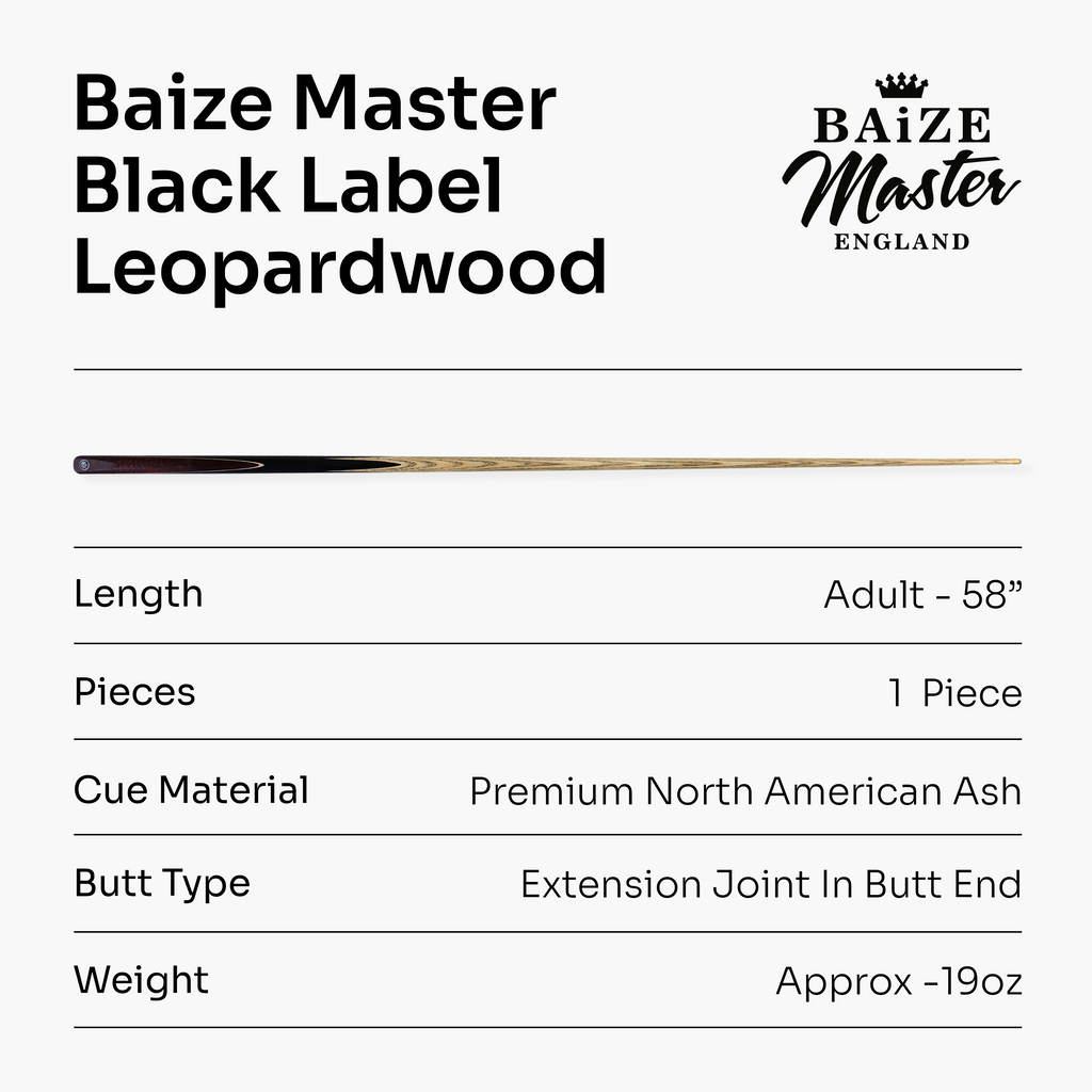 Baize Master Black Label 58-inch snooker cue