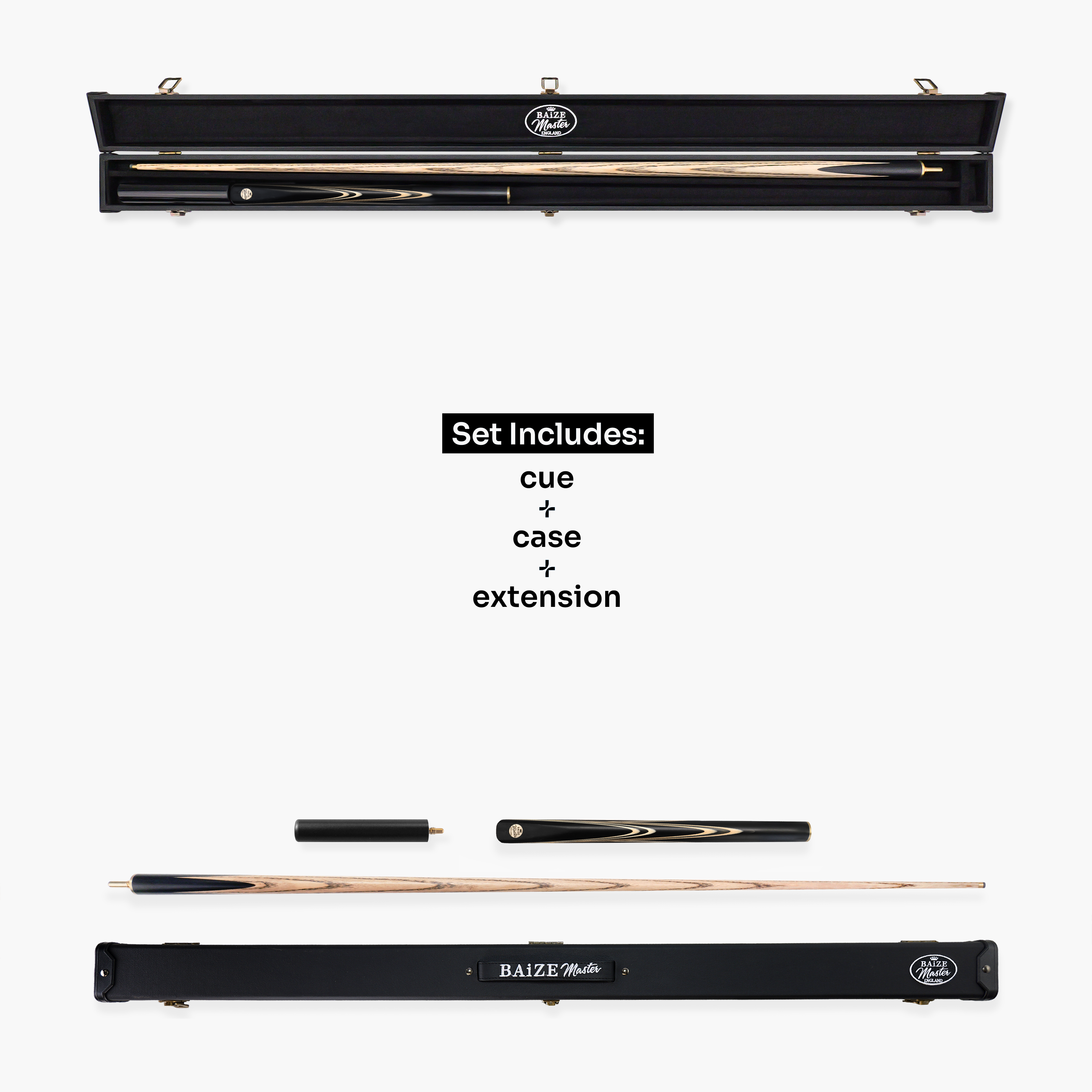 Baize Master Midnight Marksman 3/4 cue and case set Cue + Case