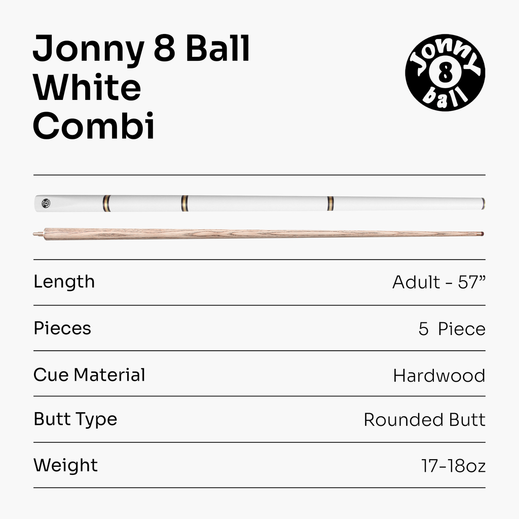 Jonny 8 Ball Combi adjustable 5-piece cue Cue + Case