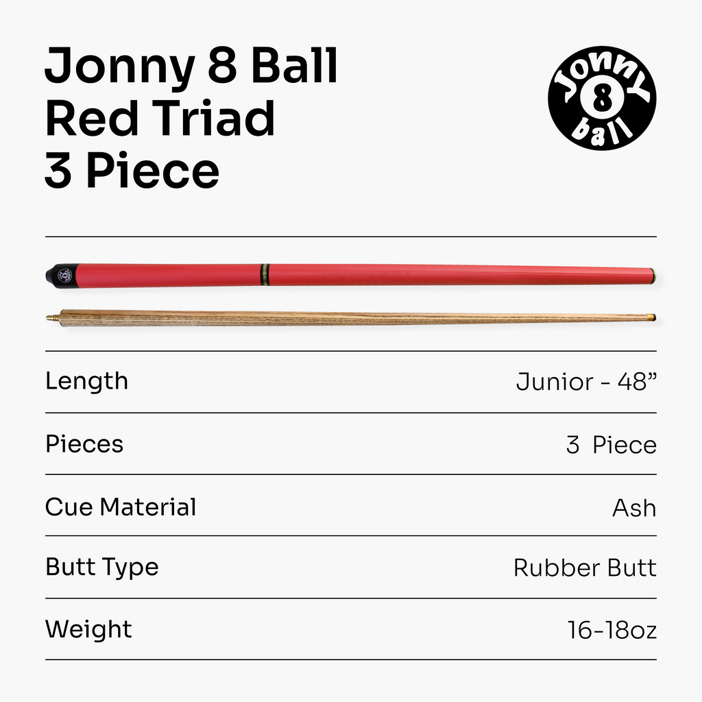 Jonny 8 Ball Triad 48-inch junior 3-piece cue Cue + Case