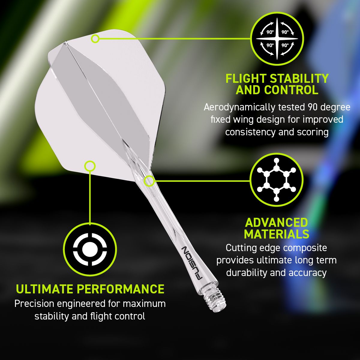 WINMAU Fusion Flight & Shaft Clear #6 GW Darts