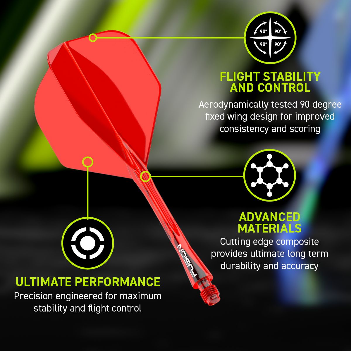 WINMAU Fusion Flight & Shaft Red #2 GW Darts