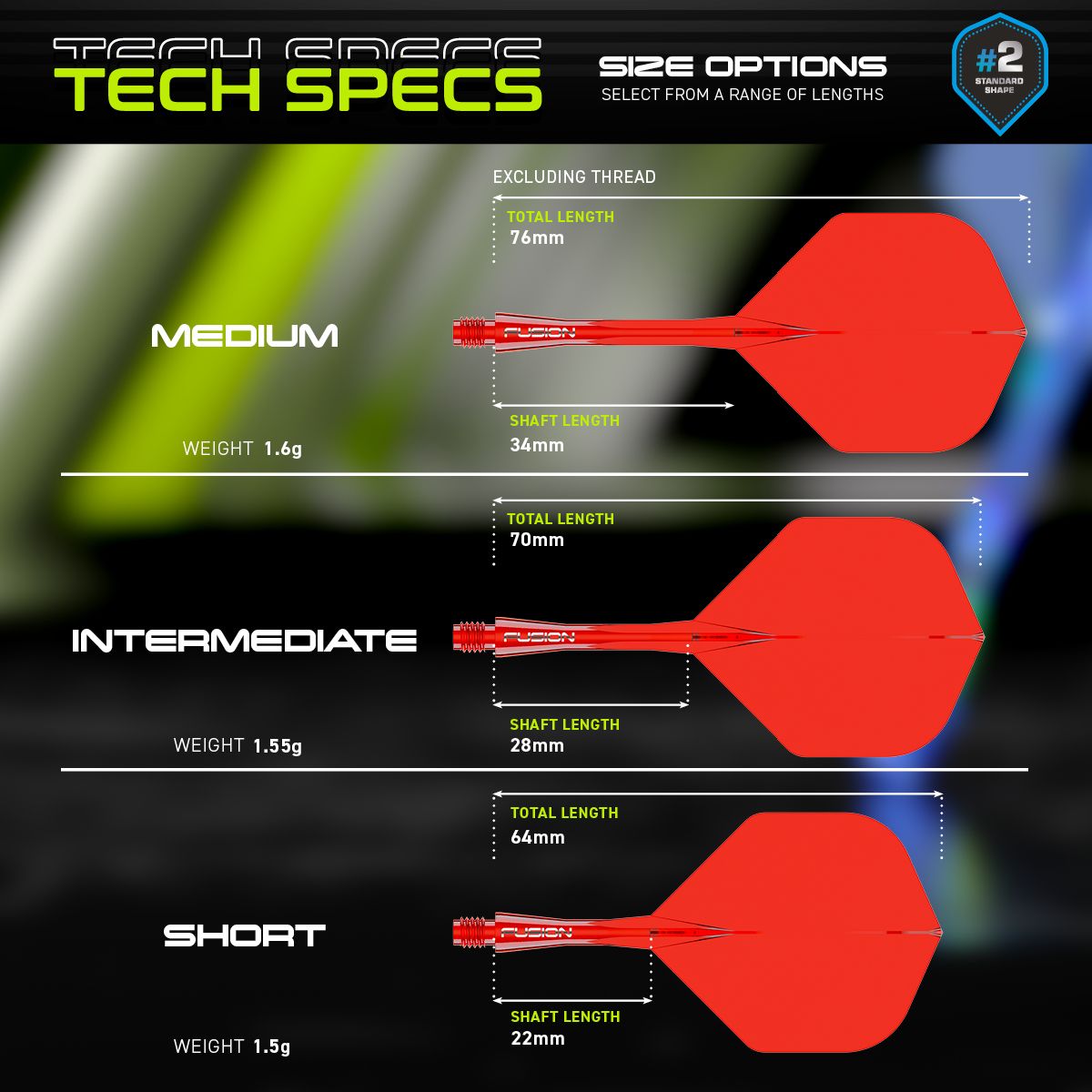 WINMAU Fusion Flight & Shaft Red #2 GW Darts