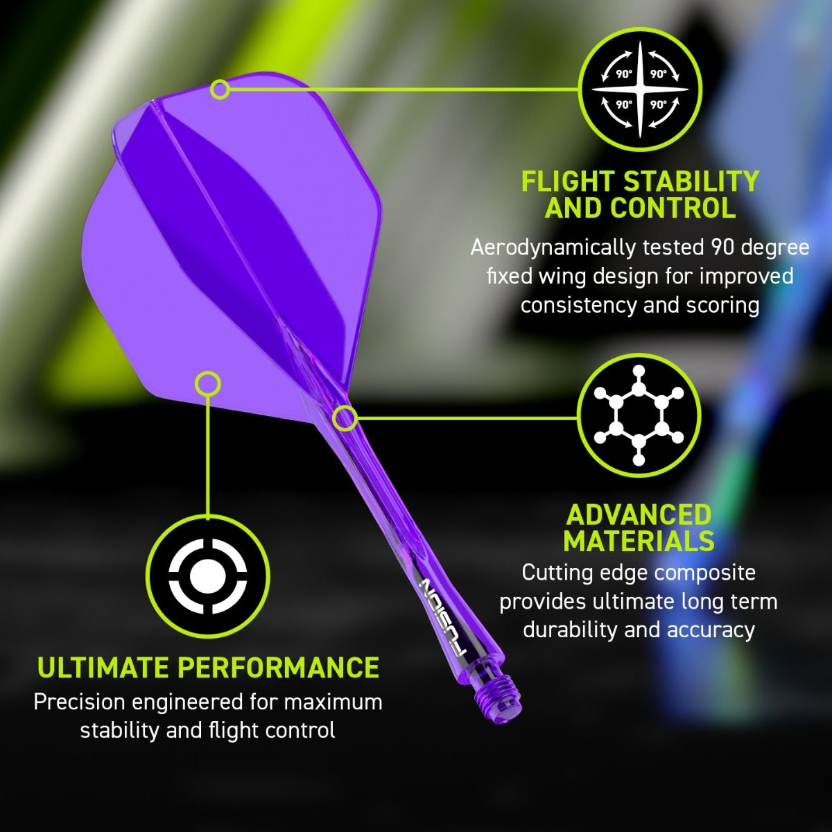 WINMAU Fusion Flight & Shaft Purple #2 GW Darts