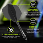 WINMAU Fusion Flight & Shaft Black #6 GW Darts