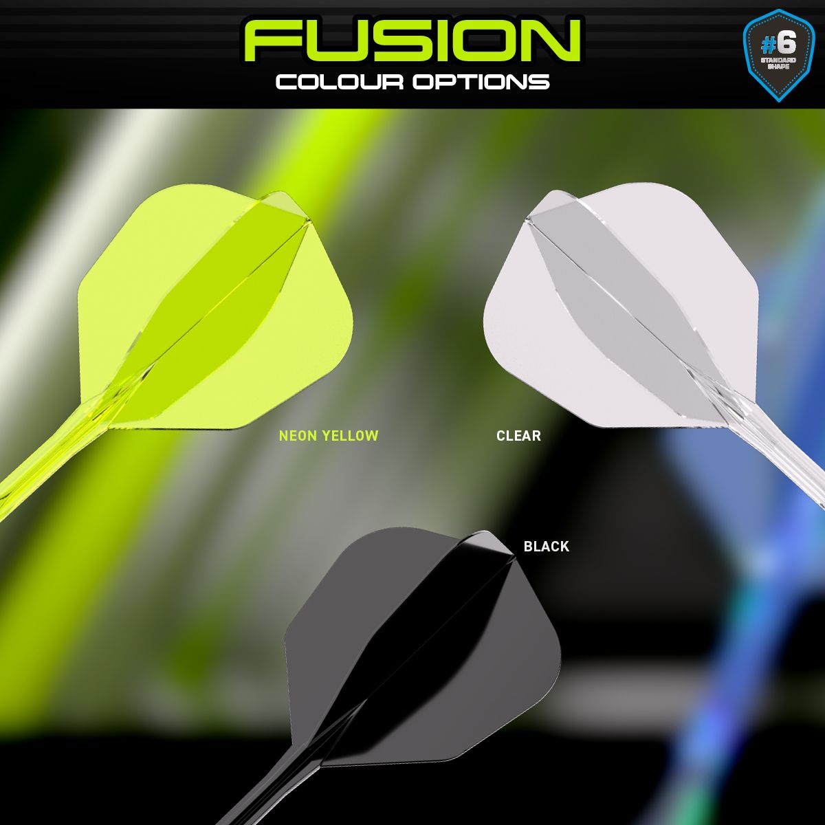 WINMAU Fusion Flight & Shaft Black #6 GW Darts