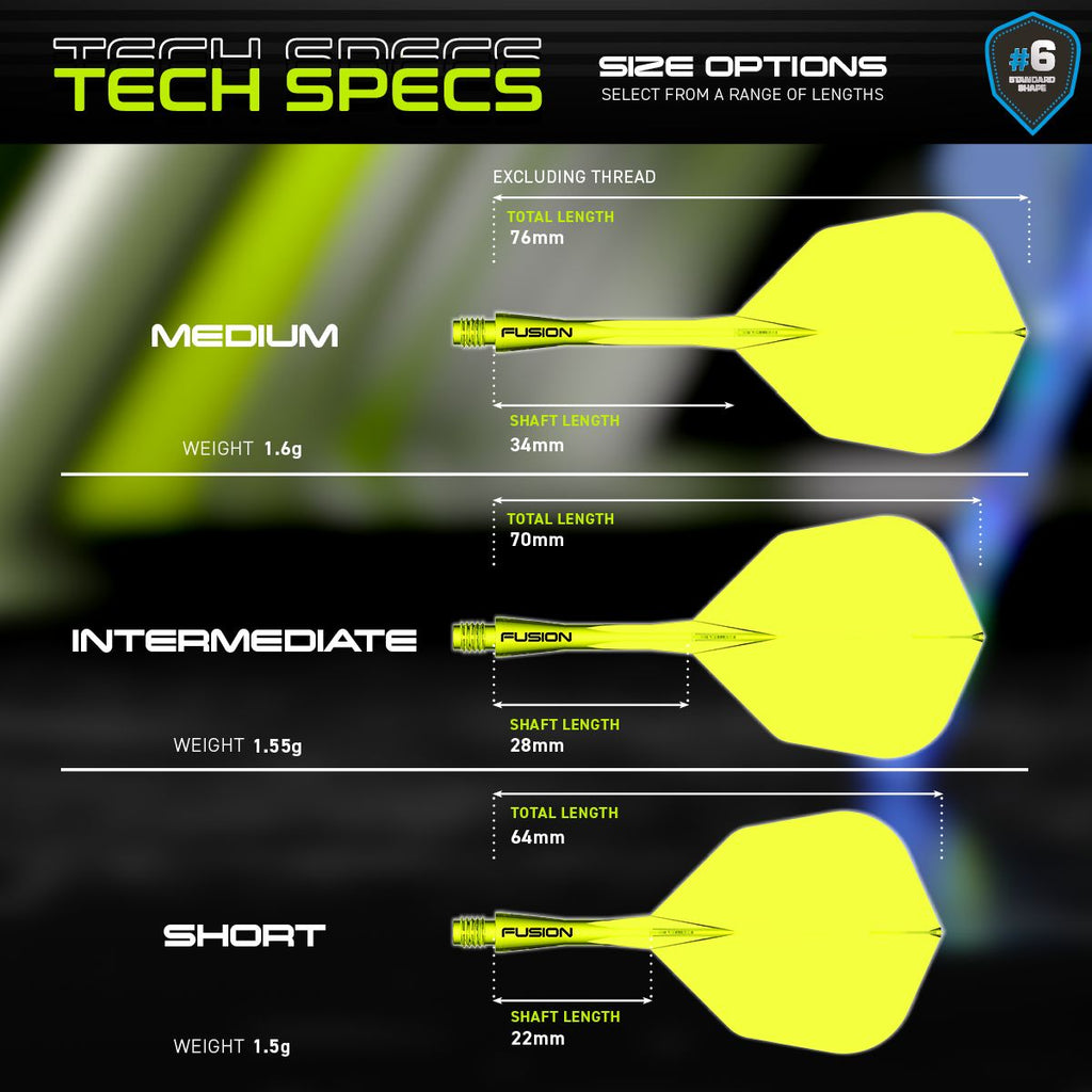 WINMAU Fusion Flight & Shaft Yellow #6 GW Darts
