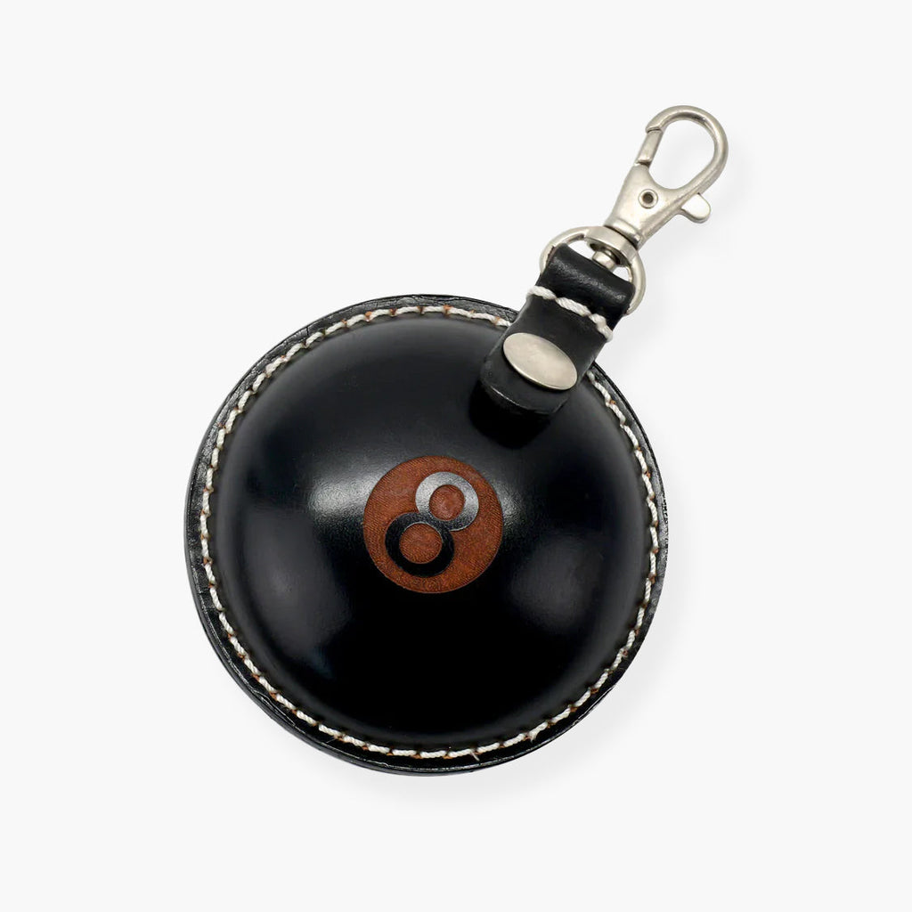 Leather No.8 chalk and accessory holder keyring Cue + Case