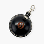 Leather No.8 chalk and accessory holder keyring Cue + Case