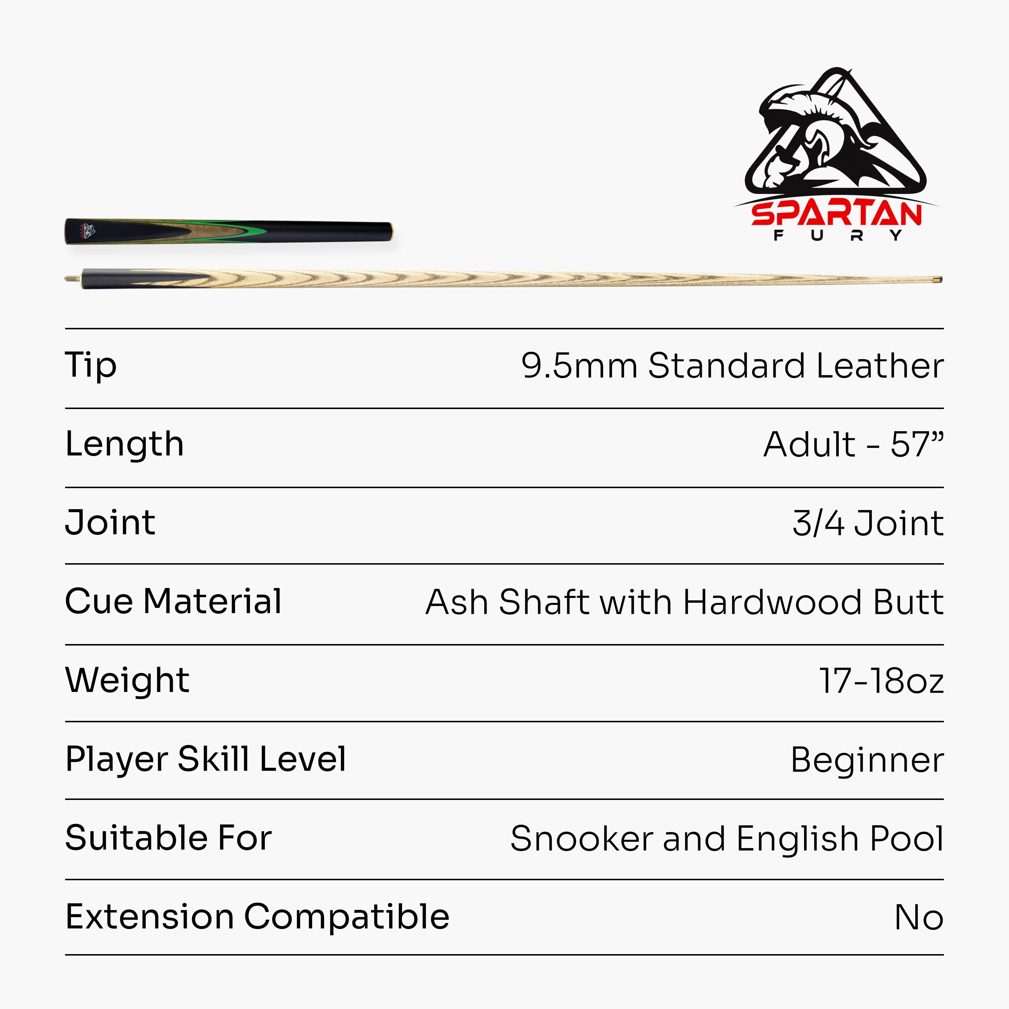 Spartan Fury Vanquish 3/4 cue and soft case set Cue + Case