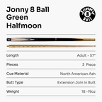 Jonny 8 Ball adjustable 57-inch 3-piece cue Cue + Case