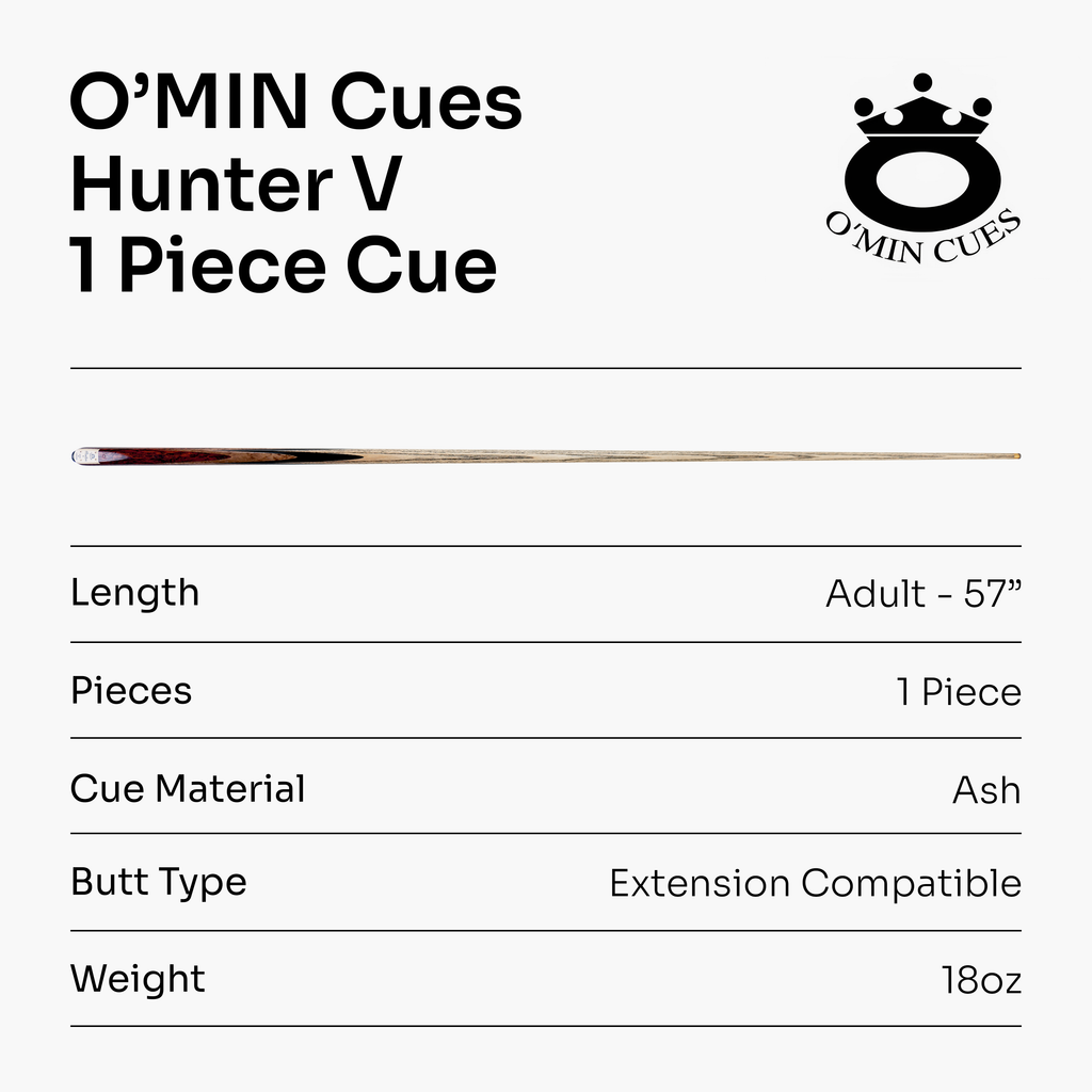 O'MIN Hunter V 57-inch one-piece pool cue
