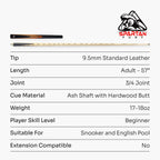 Spartan Fury Vanquish 3/4 cue and soft case set Cue + Case