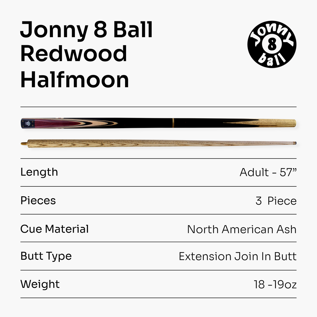 Jonny 8 Ball adjustable 57-inch 3-piece cue Cue + Case
