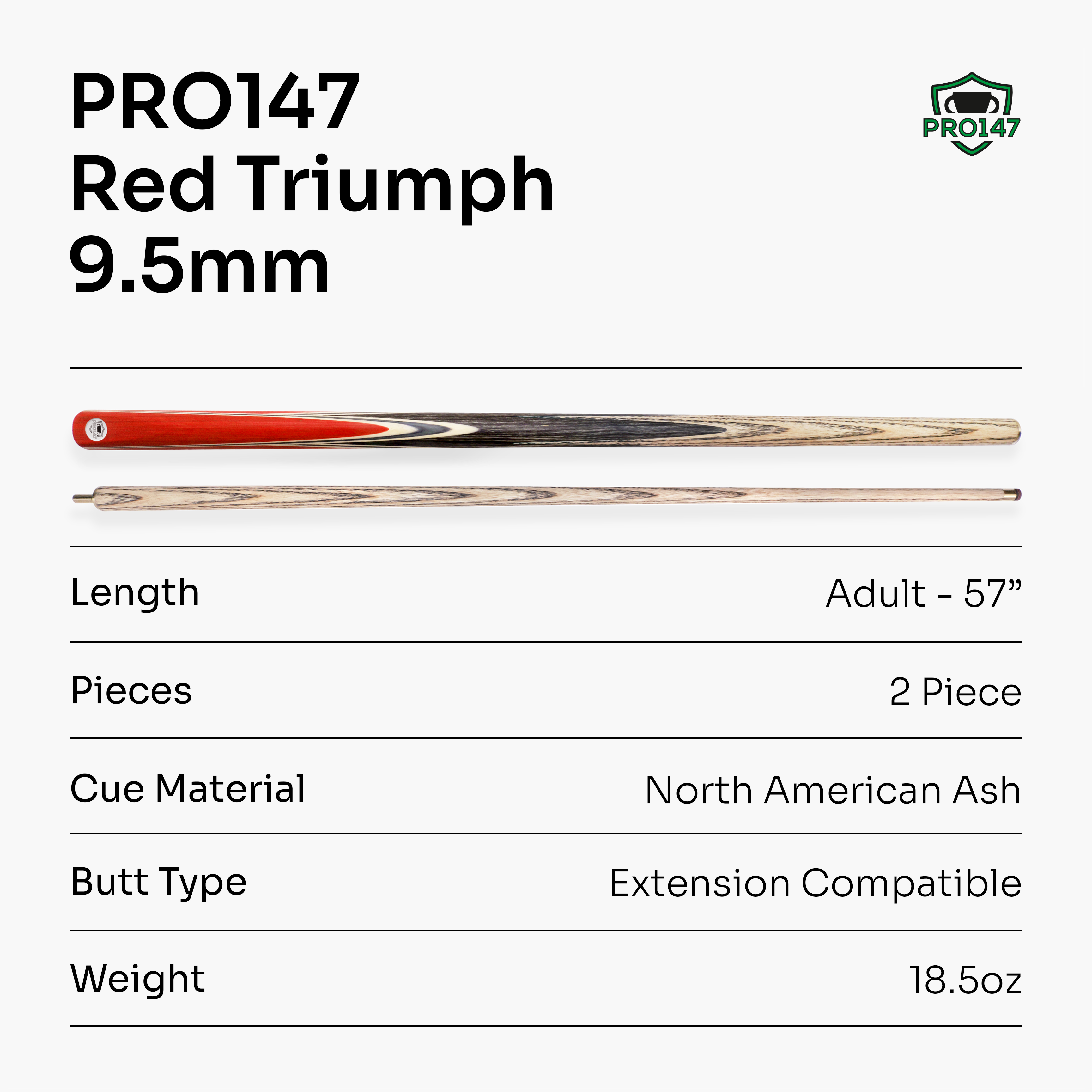PRO147 Triumph 2-piece cue
