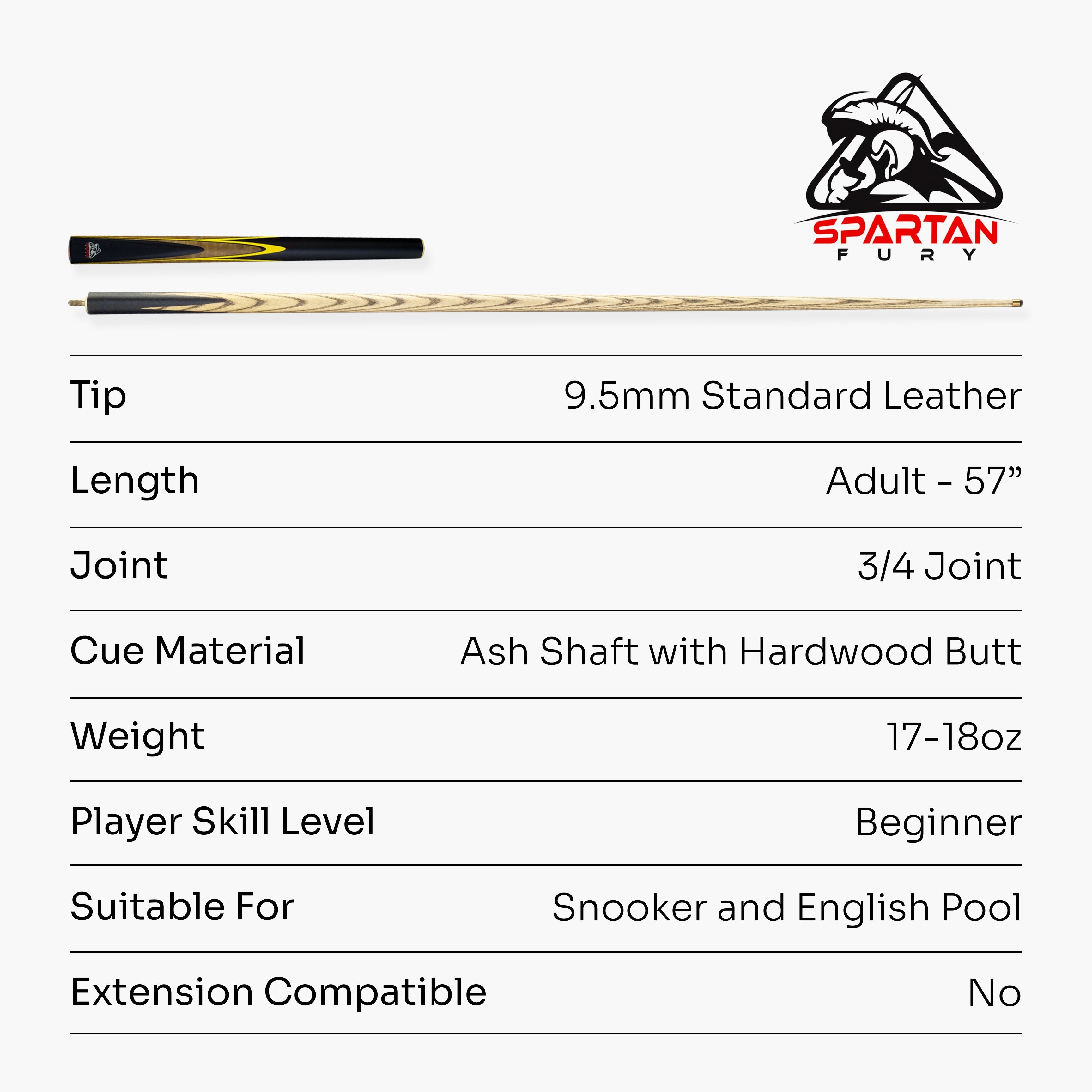 Spartan Fury Vanquish 3/4 cue and soft case set Cue + Case