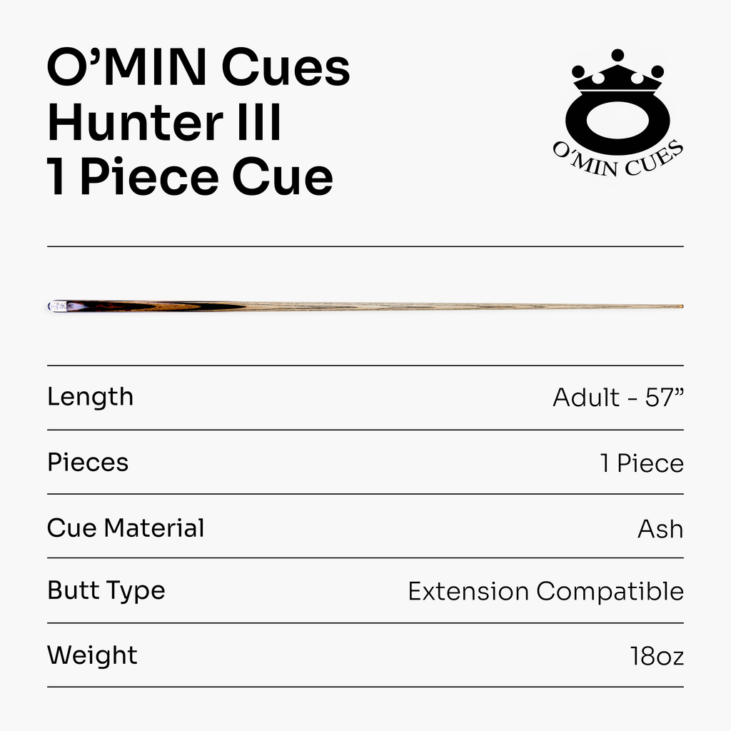 O'MIN Hunter III 57-inch one-piece pool cue