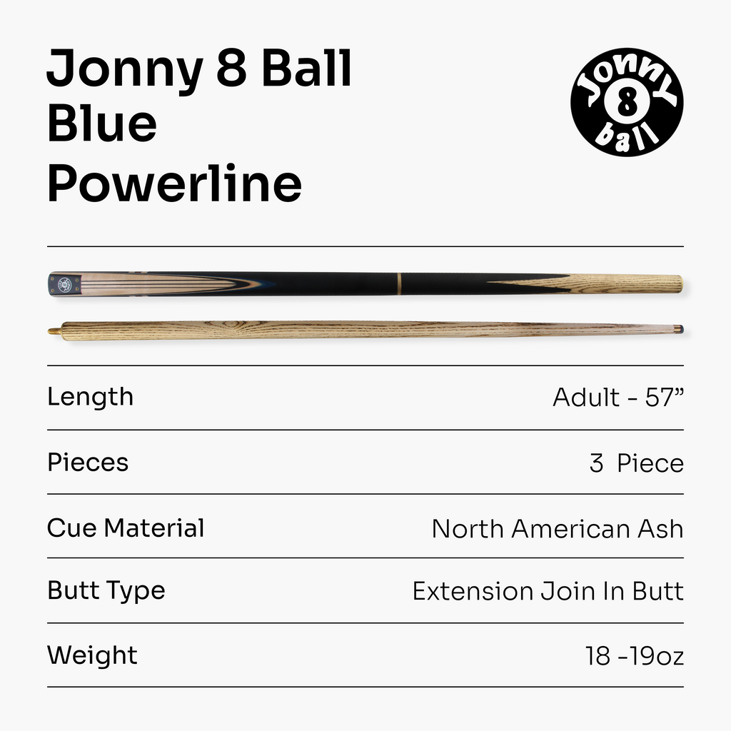 Jonny 8 Ball adjustable 57-inch 3-piece cue Cue + Case