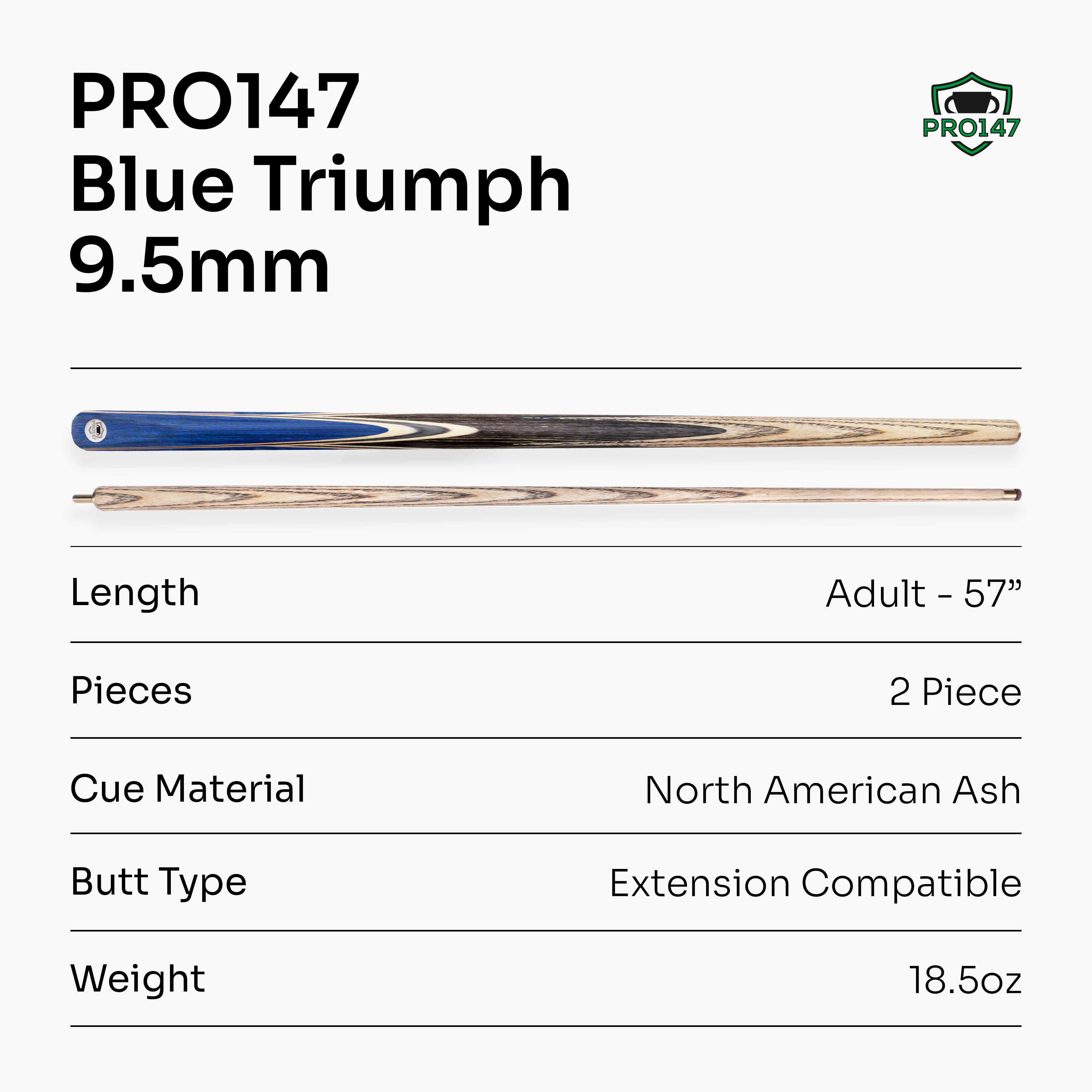 PRO147 Triumph 2-piece cue