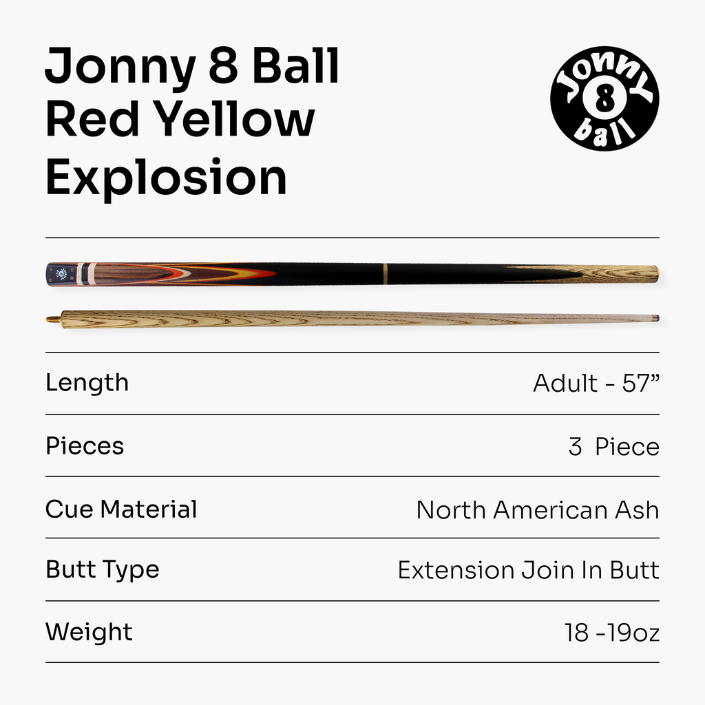 Jonny 8 Ball adjustable 57-inch 3-piece cue Cue + Case