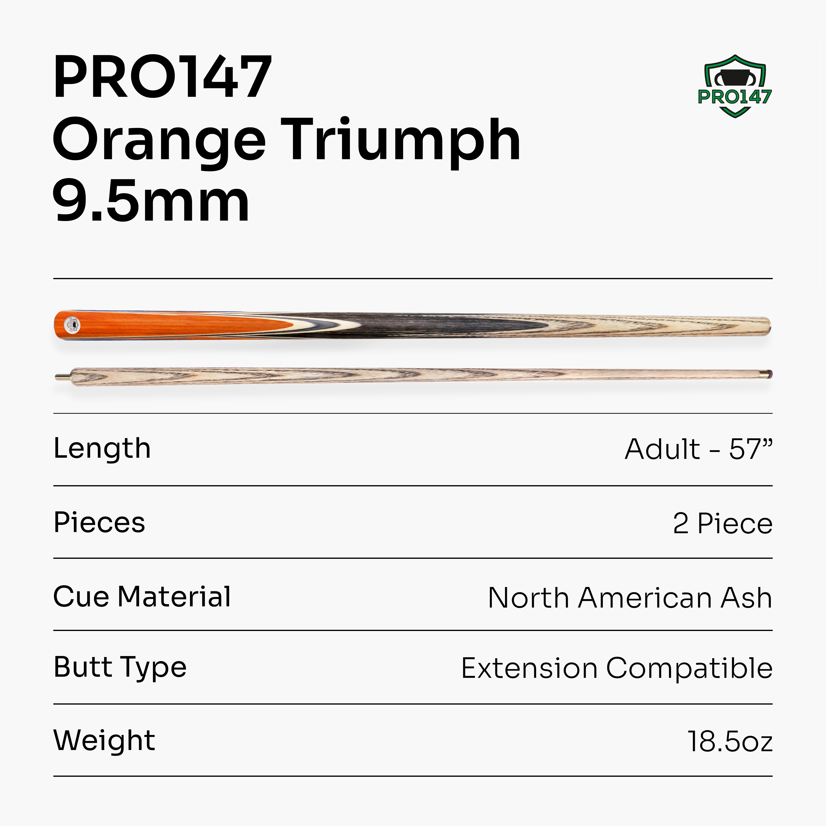 PRO147 Triumph 2-piece cue