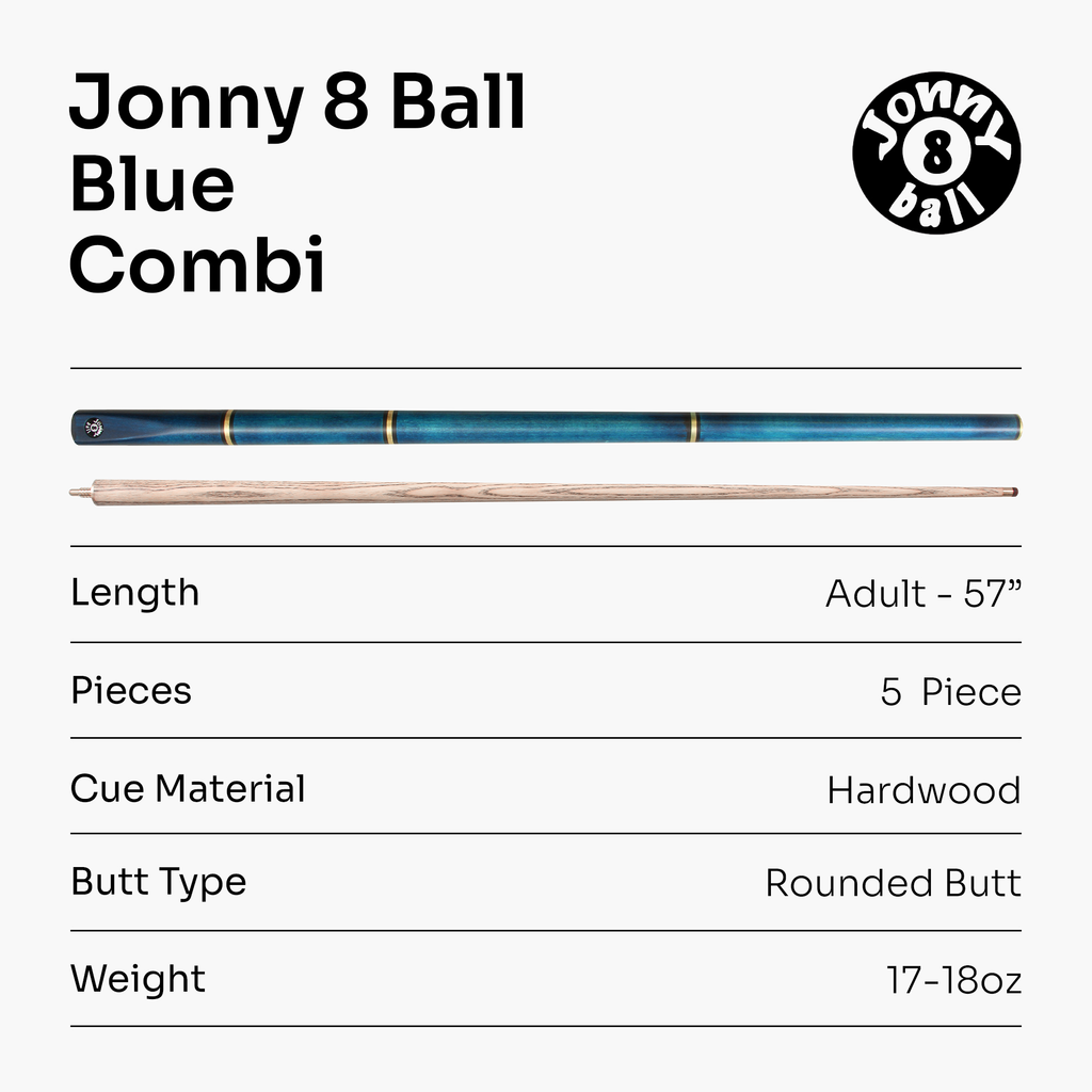 Jonny 8 Ball Combi adjustable 5-piece cue Cue + Case