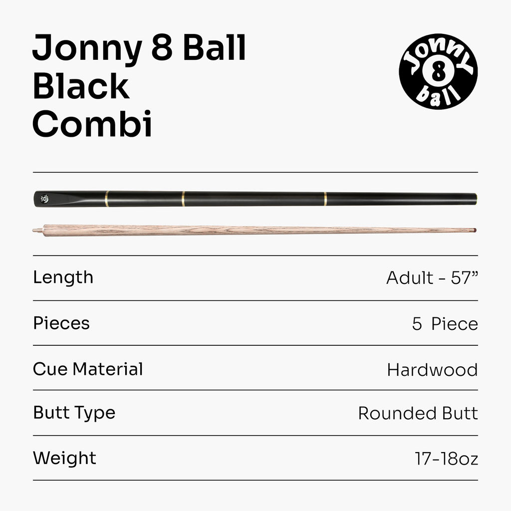 Jonny 8 Ball Combi adjustable 5-piece cue Cue + Case