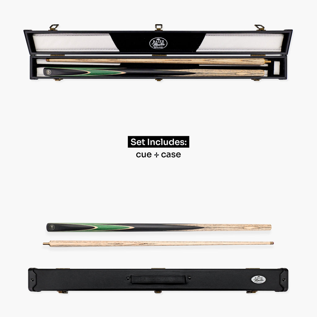 Baize Master Crucible cue and case set - 9.5mm tip Cue + Case
